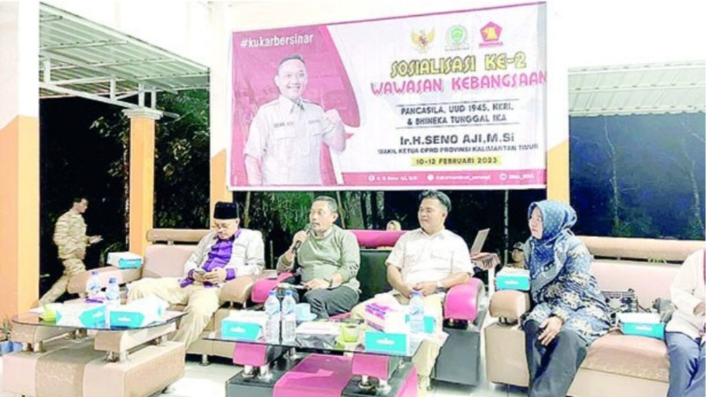 Wakil Ketua DPRD Kaltim Seno Aji saat Sosialisasi Wawasan Kebangsaan di Kecamatan Sangasanga, Kabupaten Kutai Kartanegara (Kukar), Sabtu(11/2/2023)