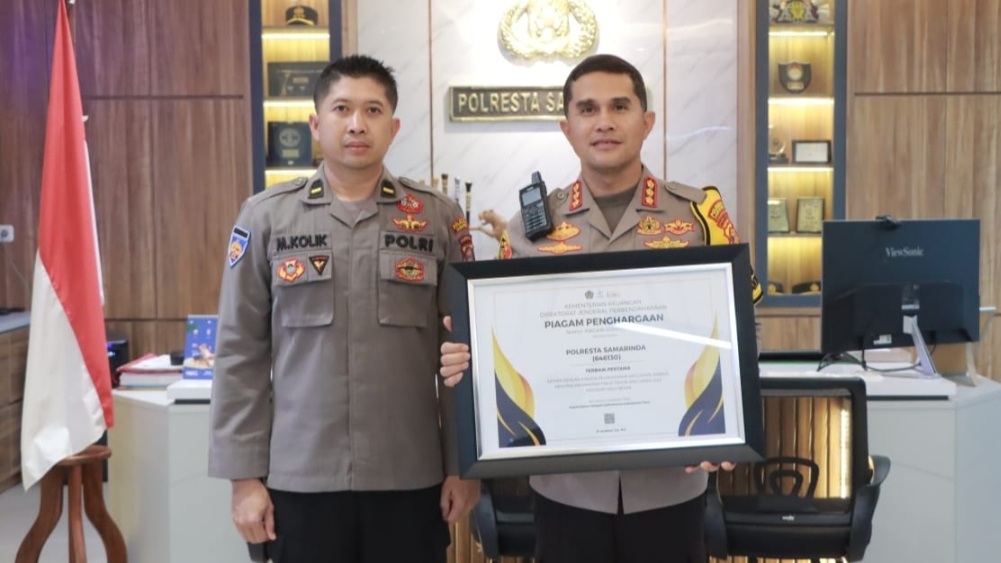 Polresta Samarinda Raih Penghargaan dari Kementerian Keuangan