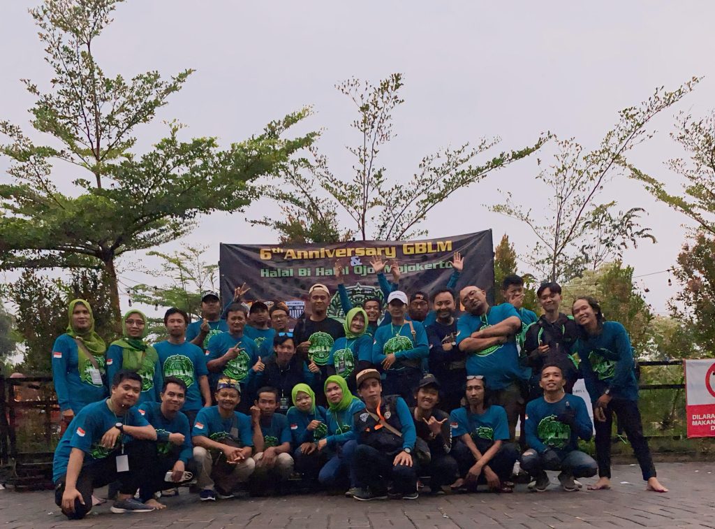 Grab Bike Lintas Mojokerto Rayakan Syukuran 6th Anniversary dan Halal Bi Halal Ojol Mojokerto