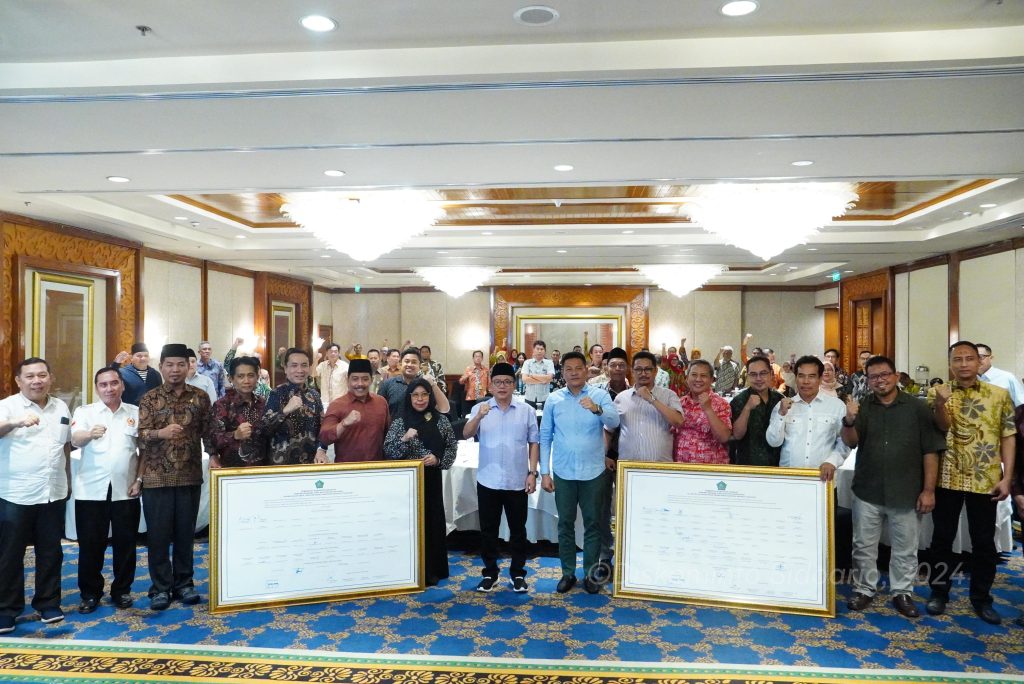 Pemkab dan DPRD Sidoarjo deklarasi anti korupsi di Hotel Shangri-La, Surabaya, Kamis (6/6/2024) (Yunda/GONews.id)