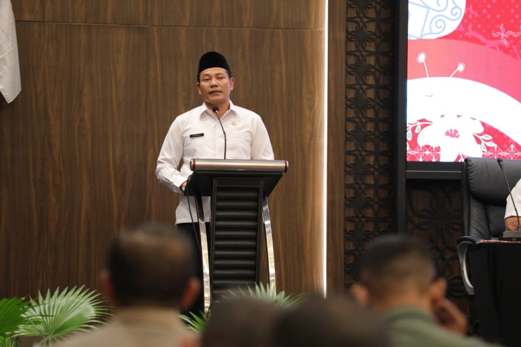 Plt. Bupati Sidoarjo, Subandi dalam acara Rapat Koordinasi Tim Pemantauan Perkembangan Politik di Fave Hotel Sidoarjo, Rabu (11/9/2024)