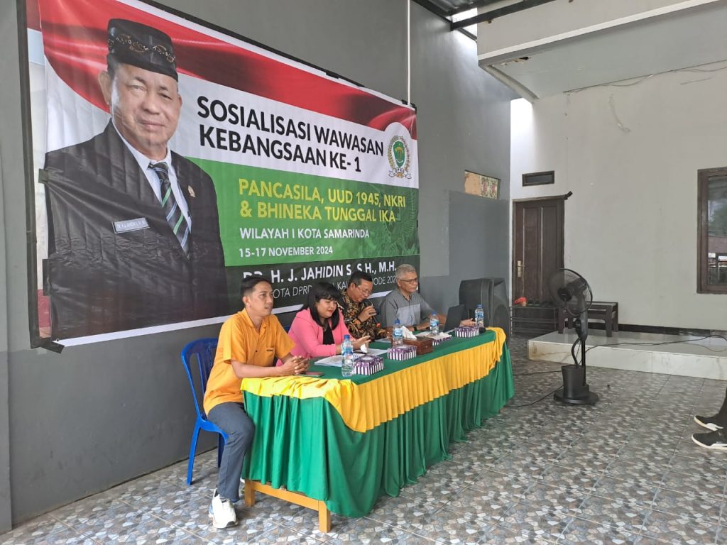 Anggota DPRD Provinsi Kalimantan Timur, Dr. H. Jahidin, menggelar kegiatan Sosialisasi Kebangsaan (Sosbang) ke-I di Kota Samarinda, Sabtu (16/11/2024)