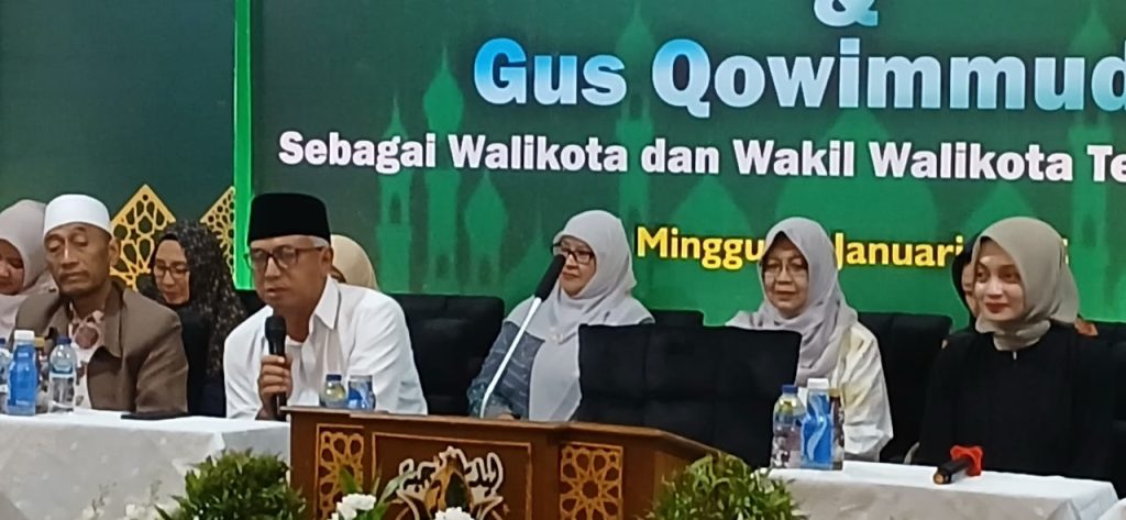 Pasangan Wali Kota Kediri Terpilih Vinanda - Gus Qowim Gelar Tasyakuran di Perumahan Jenggolo Indah 1 Kelurahan Gogorante, Kecamatan Ngasem, Kabupaten Kediri, Minggu (12/1/2025).