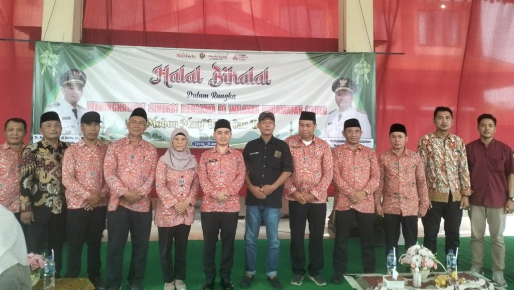Suasana Halalbihalal Bupati Mojokerto Kecamatan Gedeg, Kamis (10/4/2025) (HB/Gonews.id)