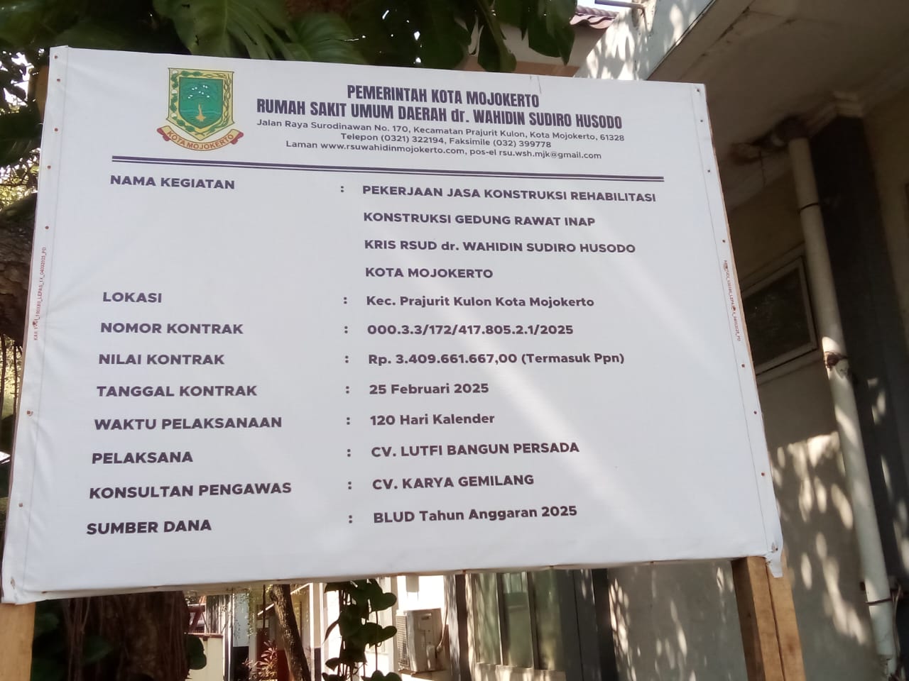 Rehabilitasi Gedung KRIS RSUD Mojokerto 2025