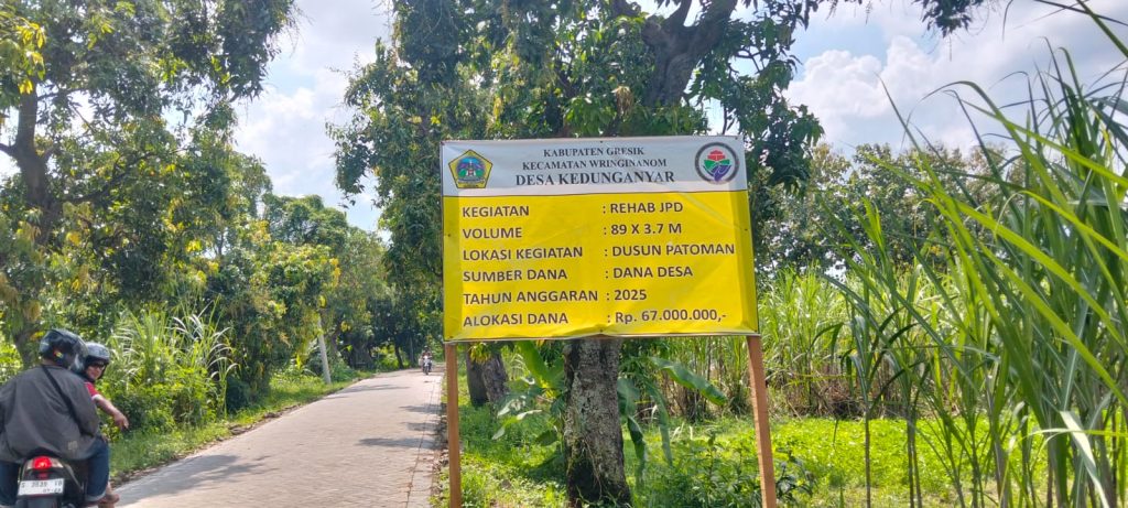 Jalan Patoman Diperbaiki, Warga Kedunganyar Lega Rehabilitasi Jalan Dusun Patoman Desa Kedunganyar Gresik (HB/GOnews.id)