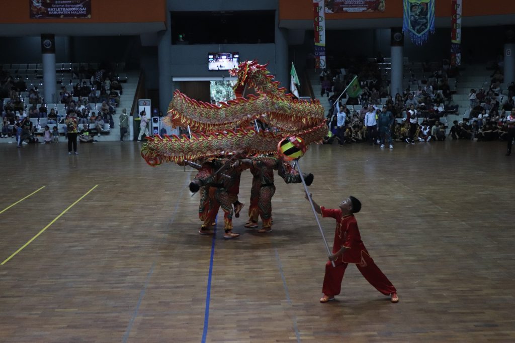 Penampilan Barongsai Kota Kediri Pekan Olahraga Provinsi (Porprov) Jawa Timur IX 2025
