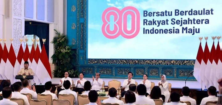 Logo HUT RI ke‑80 Terpilih, Prabowo Puji Filosofi “Tak Berujung”
