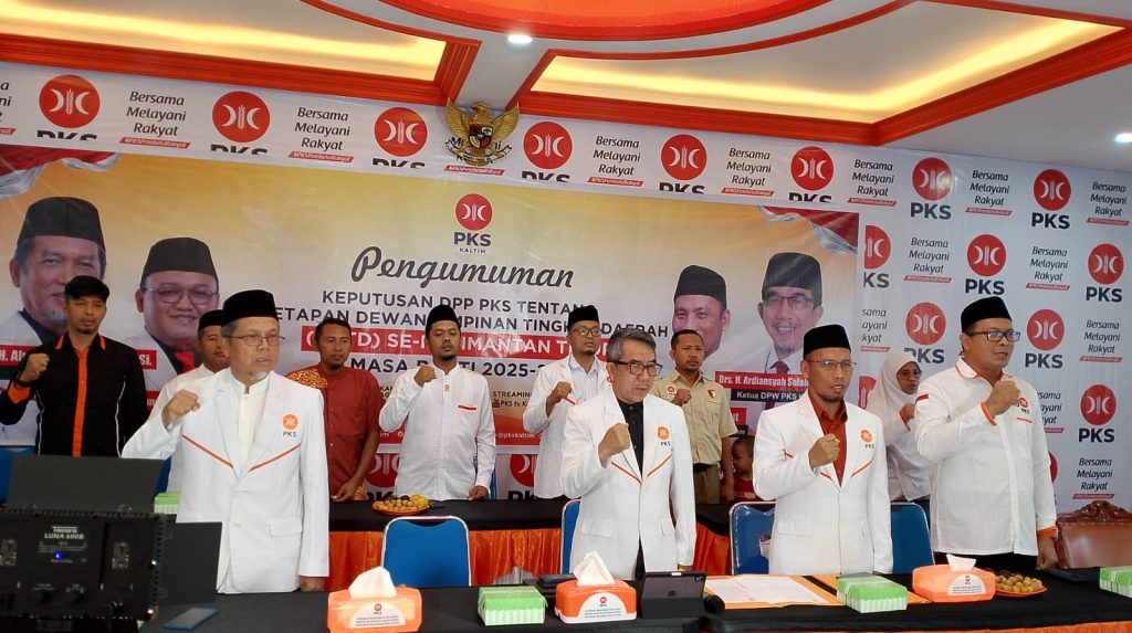 Suasana pengumuman penetapan Dewan Pimpinan Tingkat Daerah (DPTD) se-Kalimantan Timur 2025–2030 di Gedung DPW PKS Kalimantan Timur