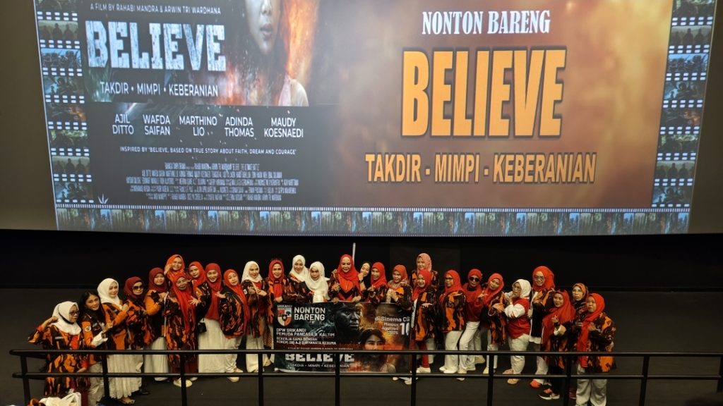 Suasana nonton film Believe DPW Srikandi PP Kaltim di CGV Plaza Mulia Samarinda, Minggu (10/8/2025)