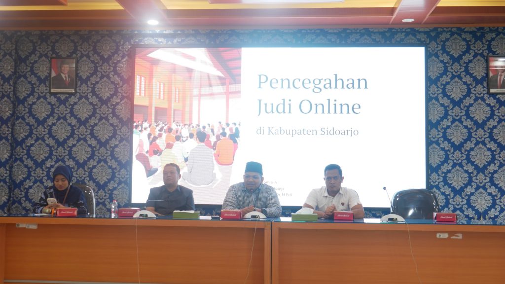 Deklarasi Dan Sosialisasi Pencegahan Anti Judi Online di Aula BKD Sidoarjo, Kamis (23/10/2025).(nug/gonews.id)