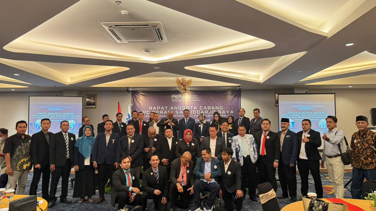 Raker ke-2 DPC PERADI SAI Sidoarjo Raya, Selasa (28/10/1025)di Hotel Luminor.(FT/Nugroho)