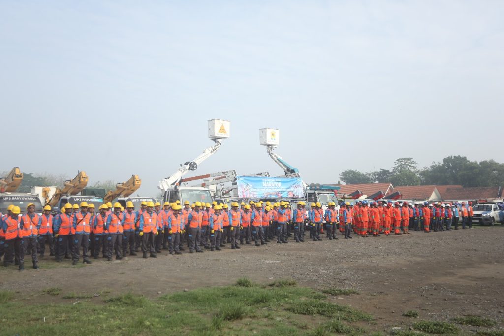 Wakil Wali Kota Mojokerto Rachman Sidharta Arisandi dalam sambutannya saat apel maraton (Maksimalkan Pemeliharaan JTM dengan Borderless antar Unit) di Lapangan Raden Wijaya Surodinawan, Kecamatan Prajuritkulon