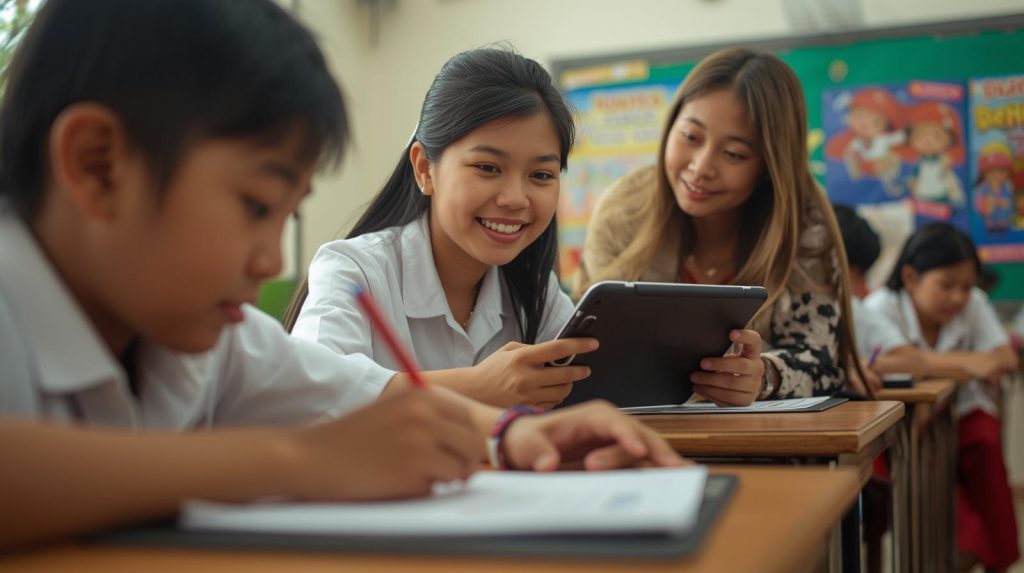 Ilustrasi kelas inklusif ramah disleksia. (Pict: AI-Rich)