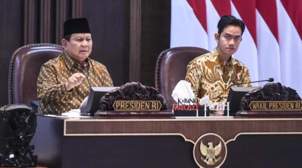 Sidang kabinet rangka seahunnya Prabowo-Gibran. inet