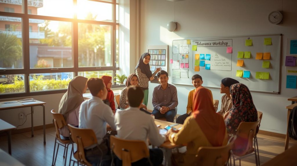 Kelas Toleransi yang Makin Diminati Mahasiswa Ilustrasi kelas toleransi praktis yang diminati para mahasiswa Indonesia. (Pict: AI-Rich)