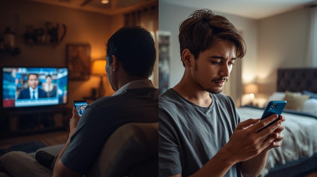 TV vs TikTok: Siapa yang Membentuk Opini Kita Hari Ini? Perbandingan TV dan TikTok dalam membentuk opini kita. (Pict: AI-Rich)