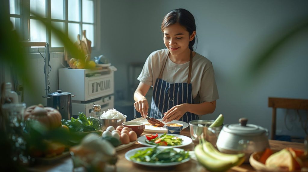 Potret mahasiswa yang merayakan World Diabetes Day dengan memasak makanan rendah gula. (Pict: AI-Rich)