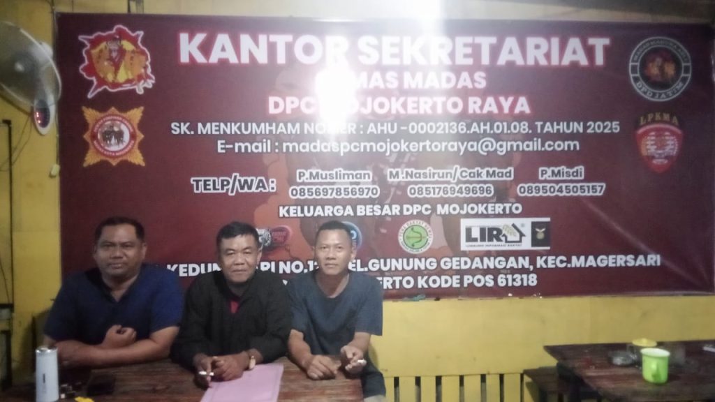 Resmikan Kantor Baru, Madas Mojokerto Tegaskan Komitmen Membela Rakyat Peresmian Sekretariat Ormas Madas Mojokerto