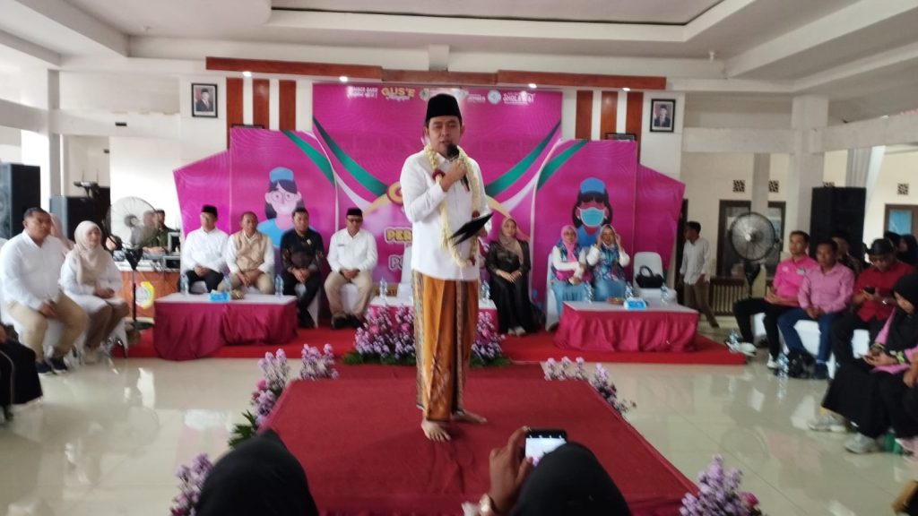 Foto Edi Mulyono. Bupati Jember muhamad Fawait saat hadir dalam acara gus,e menyapa pertemuan kader se kecamatan jilbuk