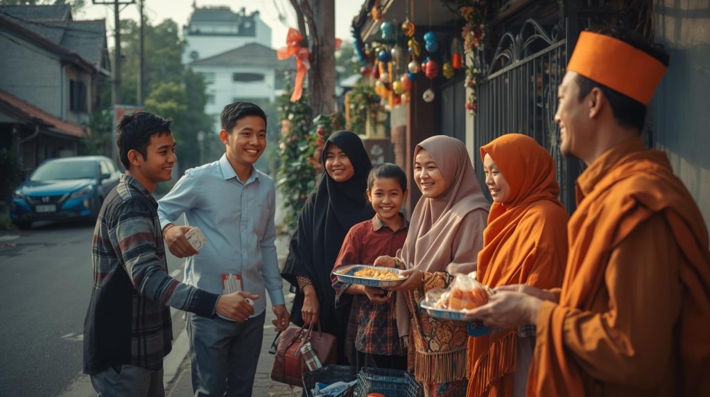 Ilustrasi toleransi antar umat beragama anta Islam dan Kristen. (Pict: AI-Rich)