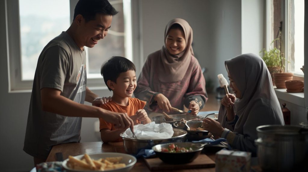 Ilsutrasi quality time seru bareng keluarga di tahun baru. (Pict: AI-Rich)