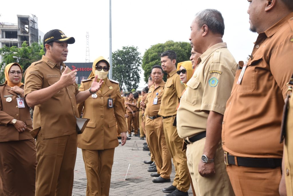 Apel Akbar yang di hadiri ribuan Aparatur Sipil Negara,yang Pimpin langsung oleh Bupati Sidoarjo  (Nug/GOnews.id)