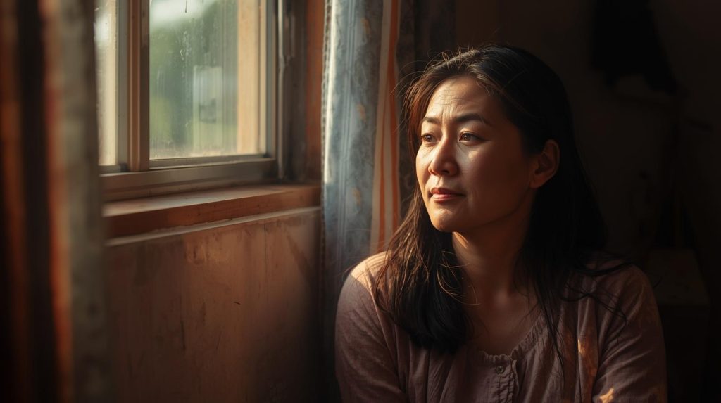 Apa yang Ditunggu Publik di Tahun 2026 Potret seorang ibu yang menatap langit dengan penuh harapan untuk tahun 2026. (Pict: AI-Rich)