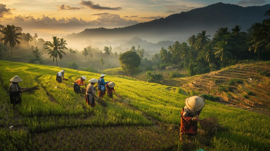 Bijak Menyambut Musim Awal Tahun Para petani yang melakukan persiapan menghadapi pergantian musim. (Pict: AI-Rich)