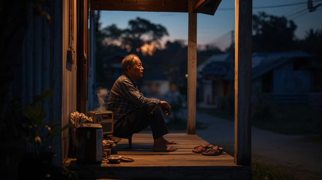 Ilustrasi serang bapak yang sedang merefleksikan diri untuk tahun 2026. (Pict: AI-Rich)