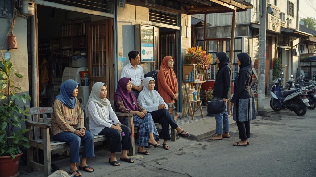 Ilustrasi sekelompok warga yang sedang membahas kebijakan publik di sepanjang 2025. (Pict: AI-Rich)