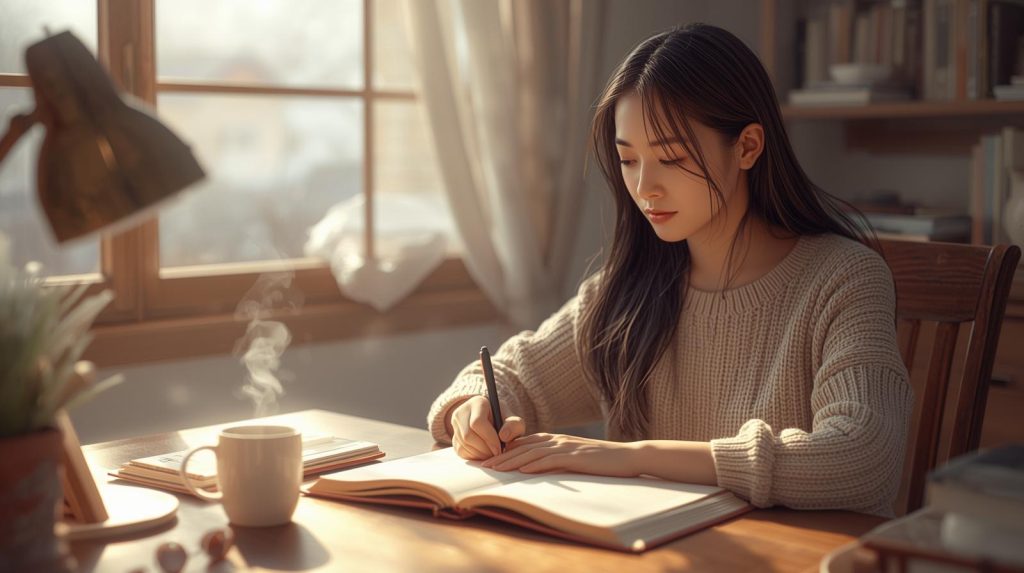 Resolusi Tahun Baru: Antara Harapan dan Konsistensi Potret seorang wanita yang sedang membenahi resolusi yang gagal saat tahun baru. (Pitc; AI-Rich)