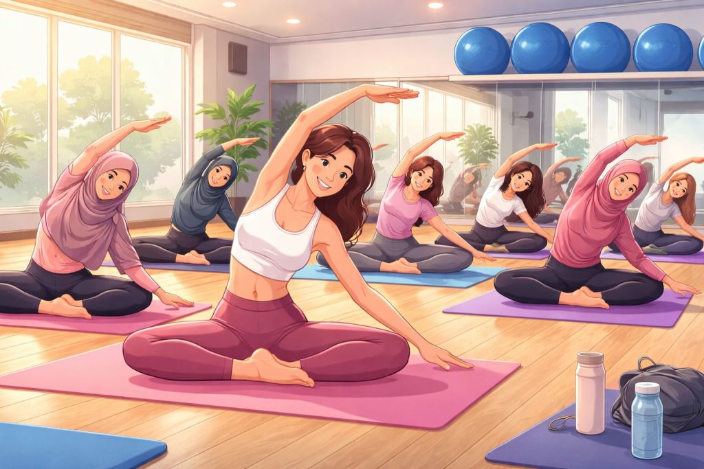 Yoga Mojosari Buka Promo, Kuota Kelas Terbatas Ilustrasi kegiatan yoga. Kelas yoga bersama coach Nelita akan digelar di Ozhi Mojosari, Mojokerto, Minggu (29/3/2026)