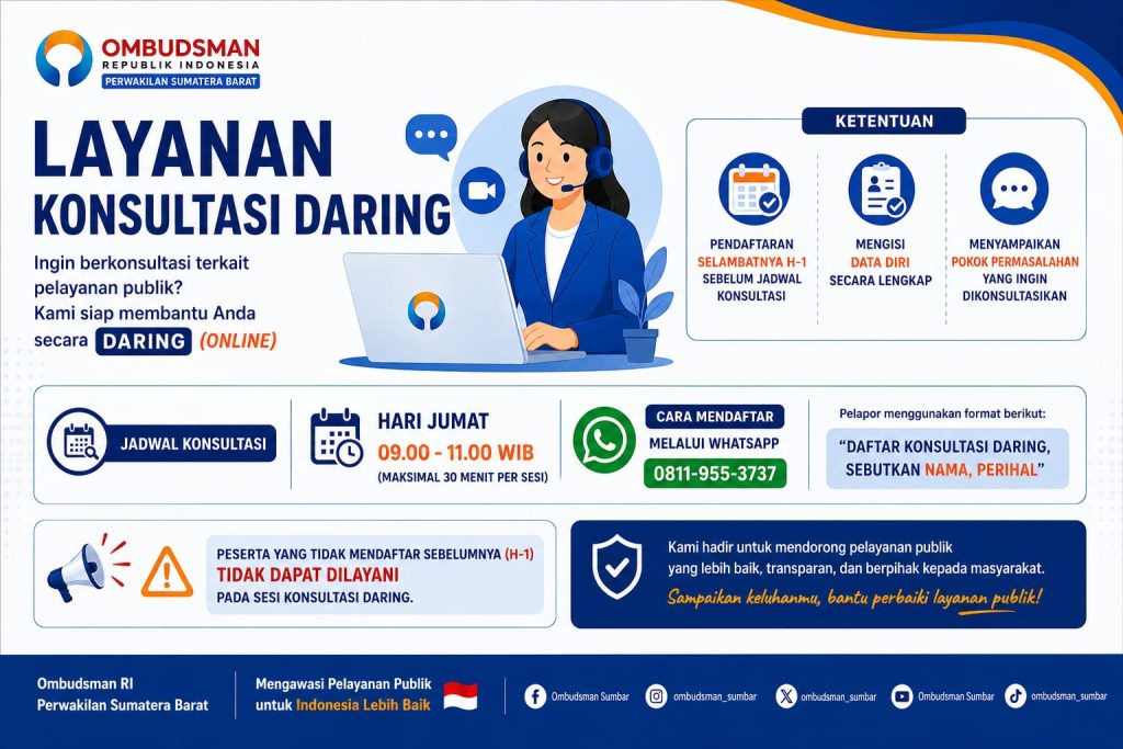 Ombudsman Sumbar hadirkan layanan konsultasi daring untuk masyarakat. (Foto: Dioni/Gonews.id)