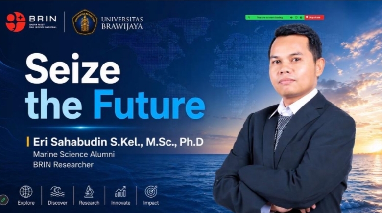 Prodi Ilmu Kelautan FPIK UB Gelar Sharing Session Inspiratif, Alumni BRIN dan KIOTEC Berbagi Pengalaman Karier dan Beasiswa Internasional Program Studi Ilmu Kelautan, Fakultas Perikanan dan Ilmu Kelautan Universitas Brawijaya (FPIK UB), menyelenggarakan kegiatan Sharing Session: Career and Scholarship Opportunity pada Sabtu (23/5/2026).