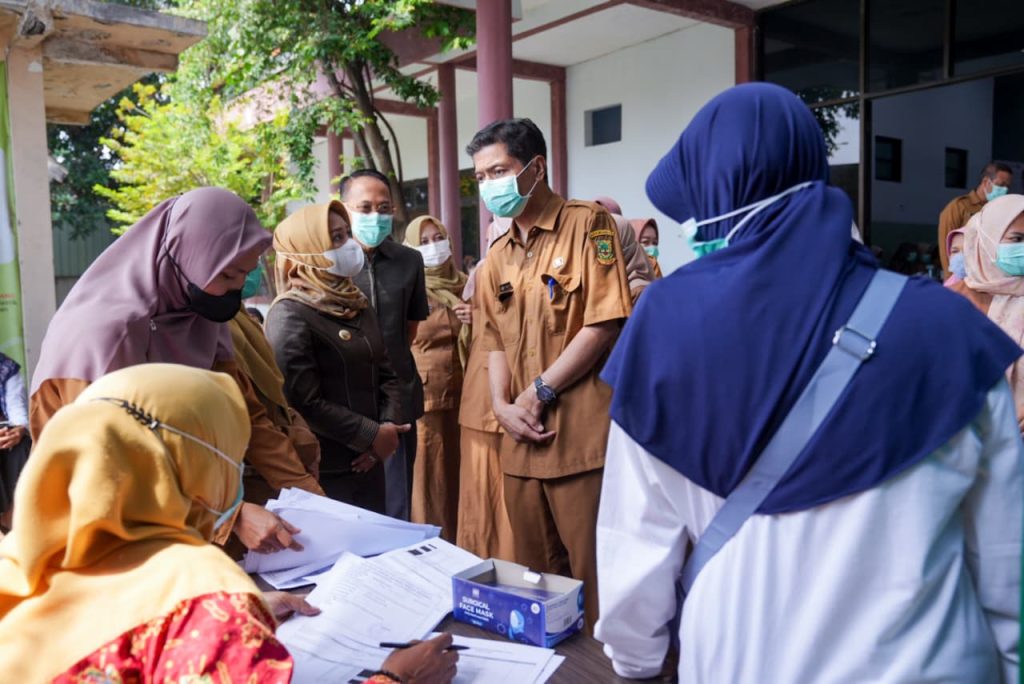 Kick Off Skrining Sistematis Tuberkulosis Serentak dalam Rangka Percepatan Eliminasi Tuberkulosis di Kota Mojokerto yang digelar di Puskesmas Kedundung pada Selasa (2/6/2026)