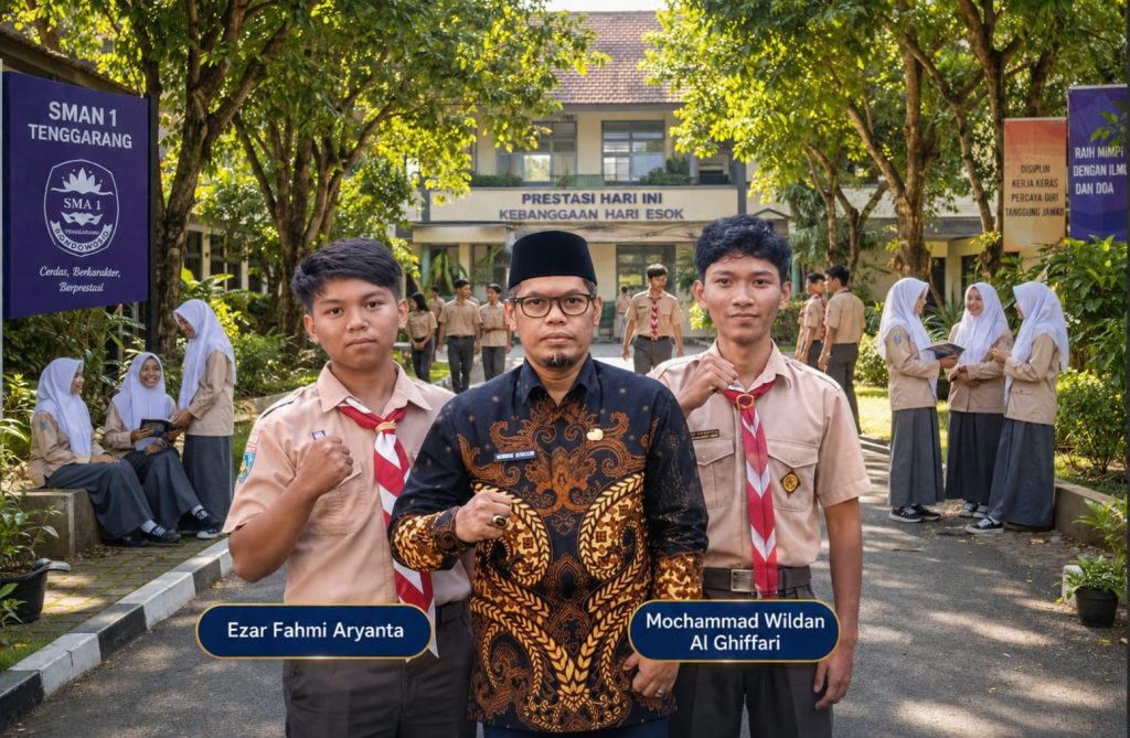Dua Siswa SMAN 1 Tenggarang Lolos OSN Fisika Jatim Ahmad Junaidi Kepala Sekolah SMA 1 Tenggaran Kabupaten Bondowoso Dampingi 2 Siswa Berprestasi.