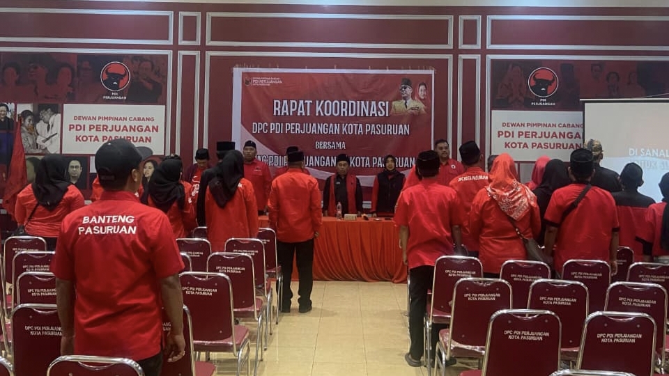 PDIP Kota Pasuruan Matangkan Pembentukan Pengurus Ranting Caption : Suasana Ruang Rapat Di Kantor PDIP Perjuangan Kota Pasuruan. (Foto:Rahmat.)