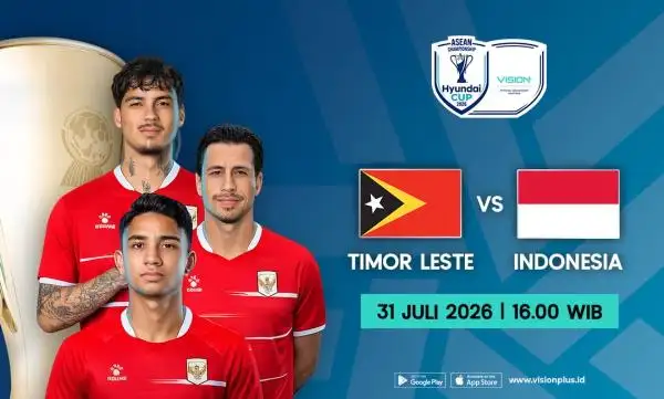 Laga Indonesia vs Timor Leste Tayang di Vision+