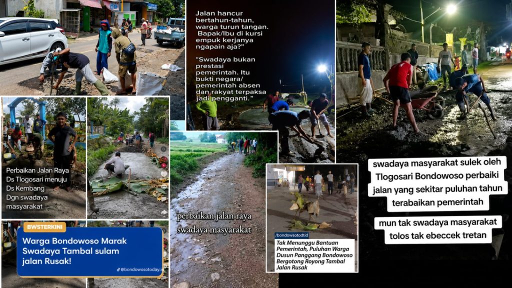 Potret Dibeberapa Daerah Tambal Jalan Swadaya Masyarakat.