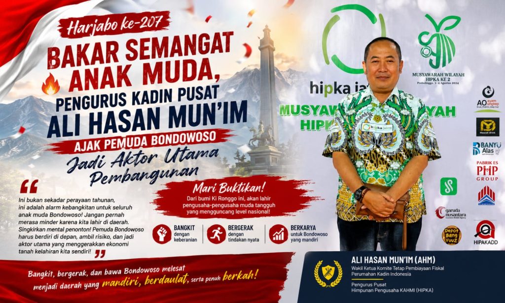 Ali Hasan Mun'im (AHM) mengajak pemuda Bondowoso berani menjadi penggerak ekonomi daerah pada momentum HUT RI dan Harjabo ke-207 (doni/GOnews.id)