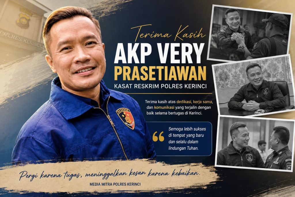 AKP Veri Prasetyawan Pindah Tugas, Jejak Humanis yang Dikenang Media dan Masyarakat Kerinci Kasat Reskrim Polres Kerinci, AKP Veri Prasetyawan