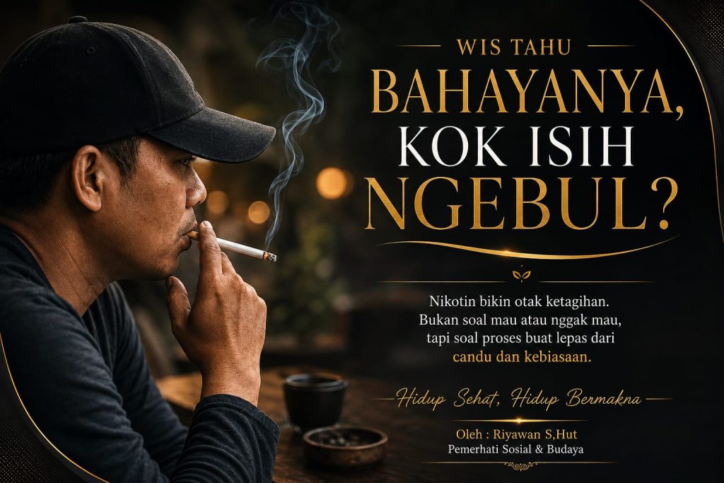 Wis Tahu Bahayanya, Kok Isih Ngebul? Ilustrasi Gambar By AI