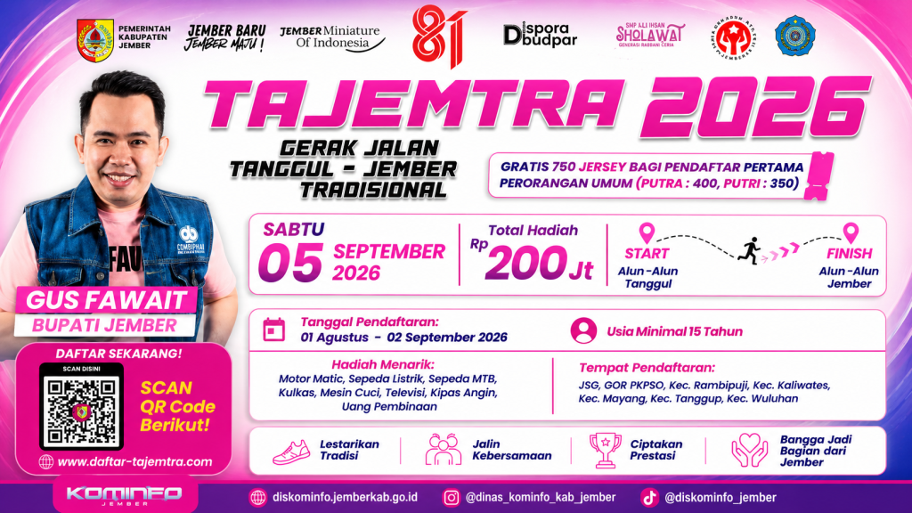 Tajemtra 2026 Siap Digelar, 8.257 Peserta Sudah Mendaftar Tajemtra 2026 siap digelar di Jember