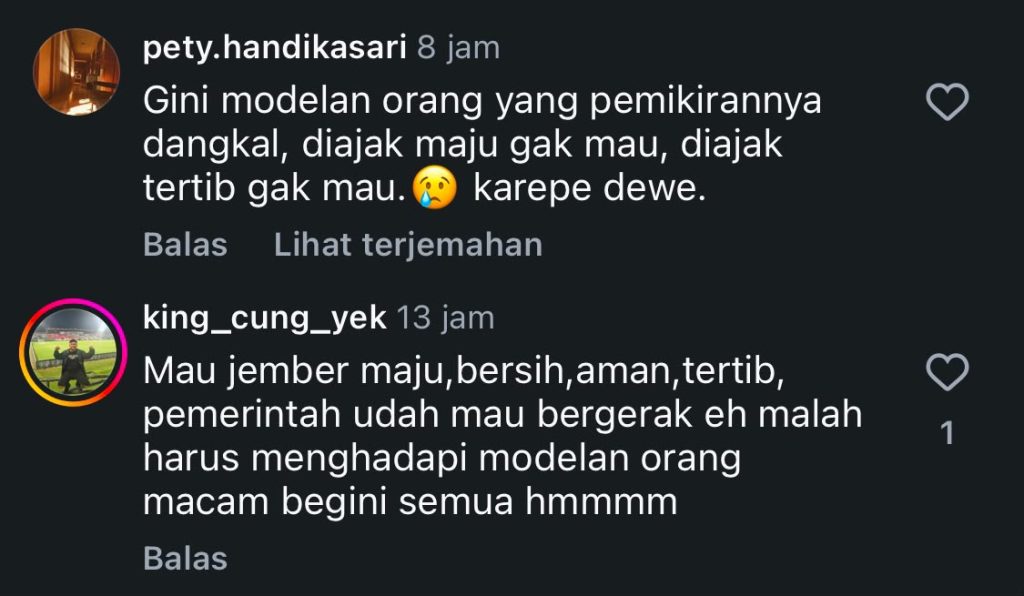 Jalan untuk Kendaraan, Bukan Jualan: Dukungan Warganet Menguat di Tengah Polemik Pasar Tanjung Tanggapan warganet.foto tangkapan layar